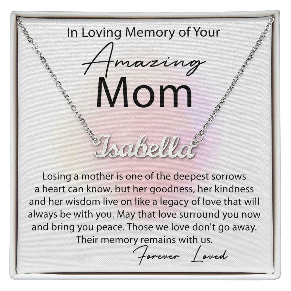 Loving Memory Mom custom name necklace