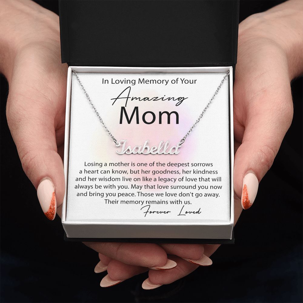 Loving Memory Mom custom name necklace