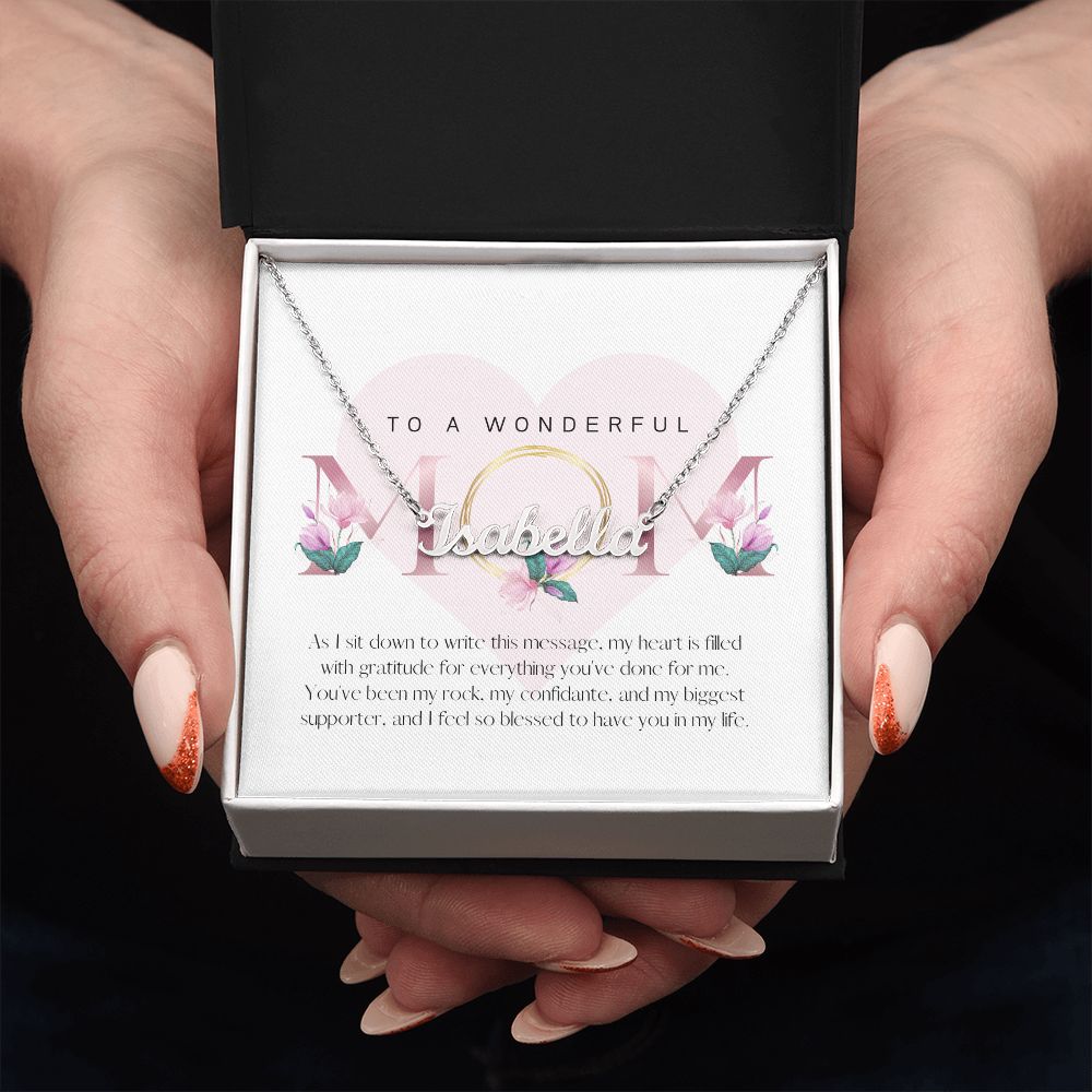 Elegant Pink Mother's Day Greeting (Card (Square)) (1000 × 1000 px) custom name necklace