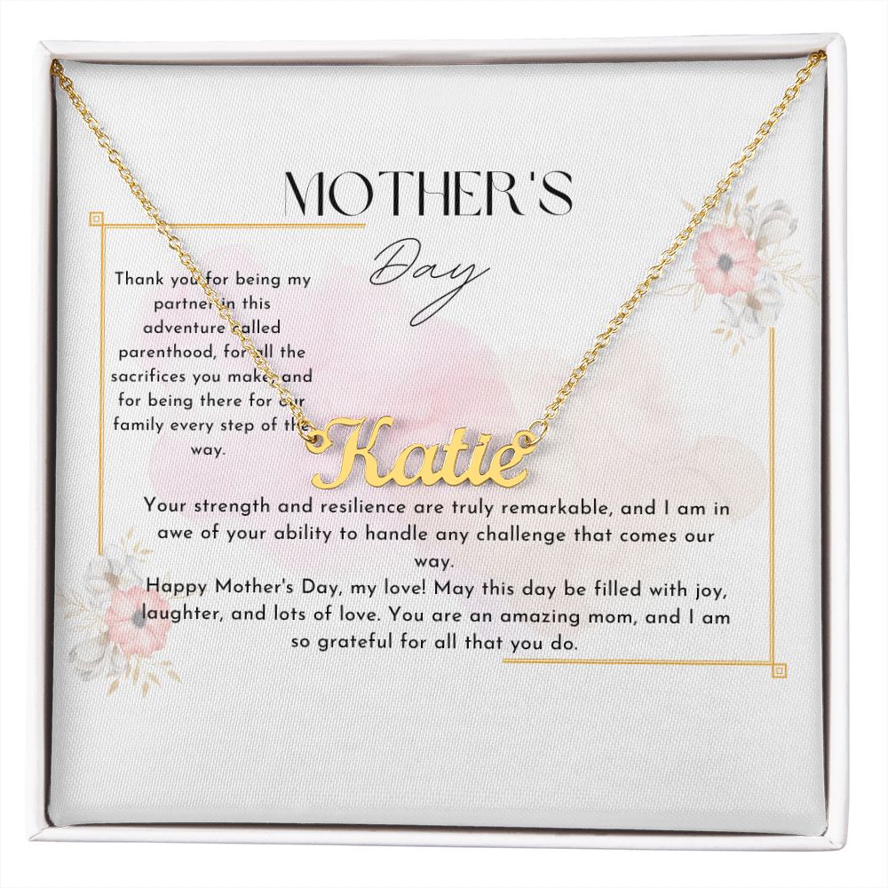 mother's day , for footprints custom name necklace