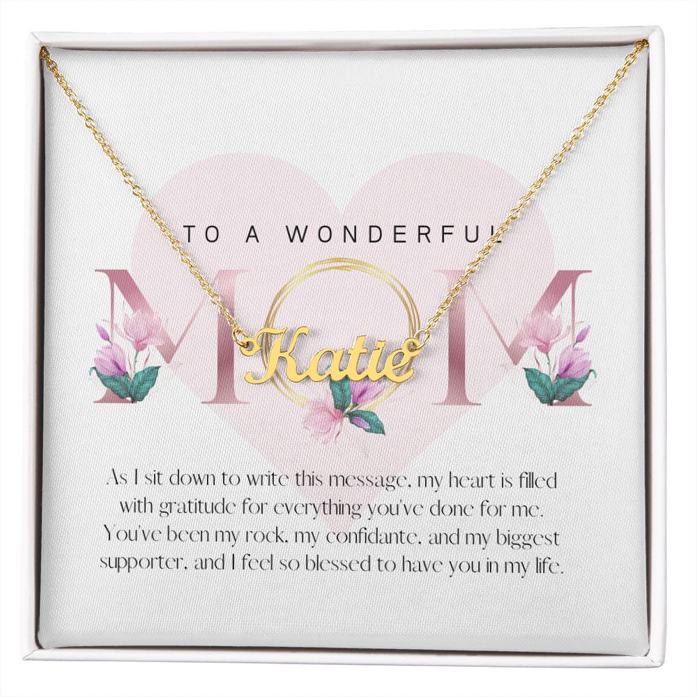 Elegant Pink Mother's Day Greeting (Card (Square)) (1000 × 1000 px) custom name necklace