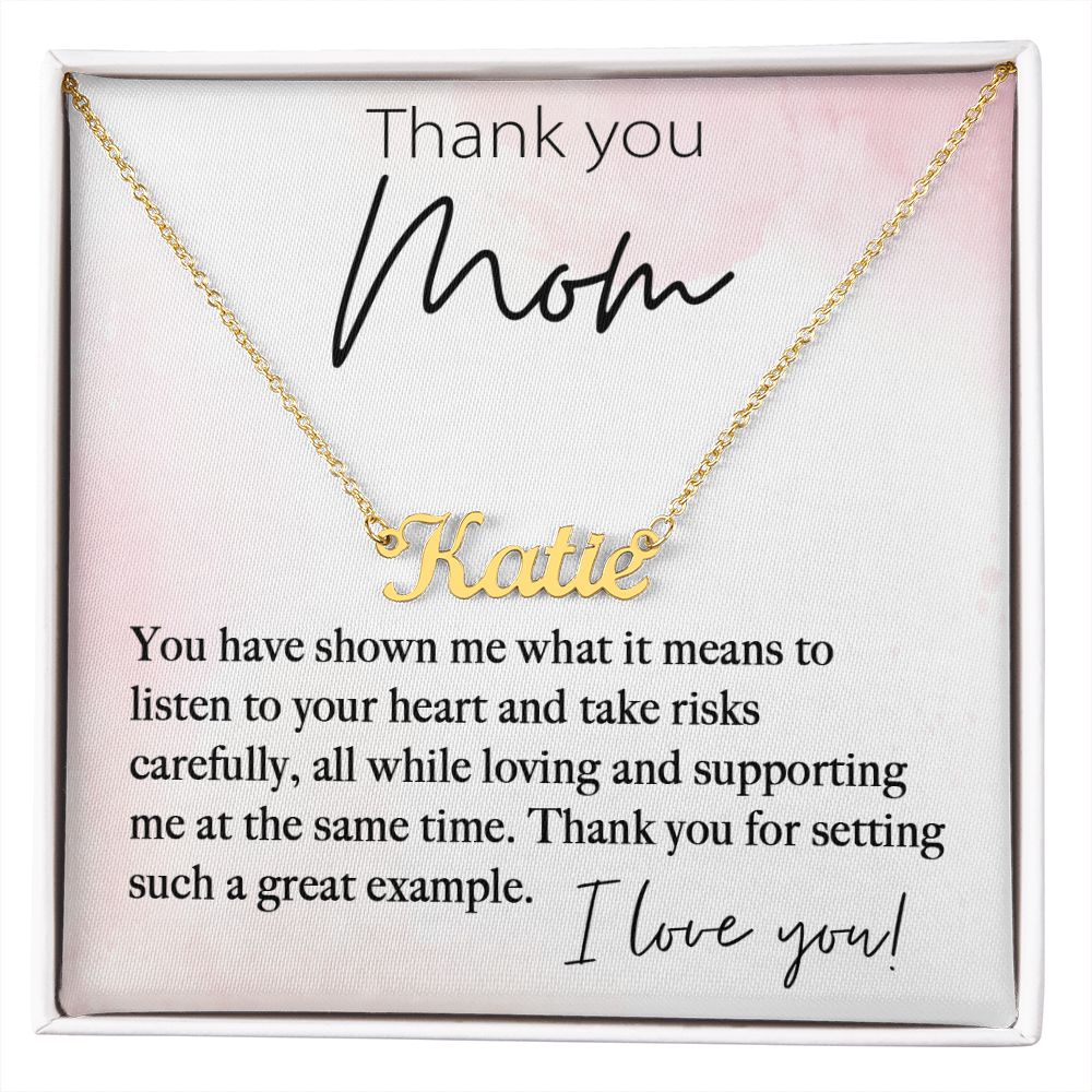 Thank You Mom custom name necklace