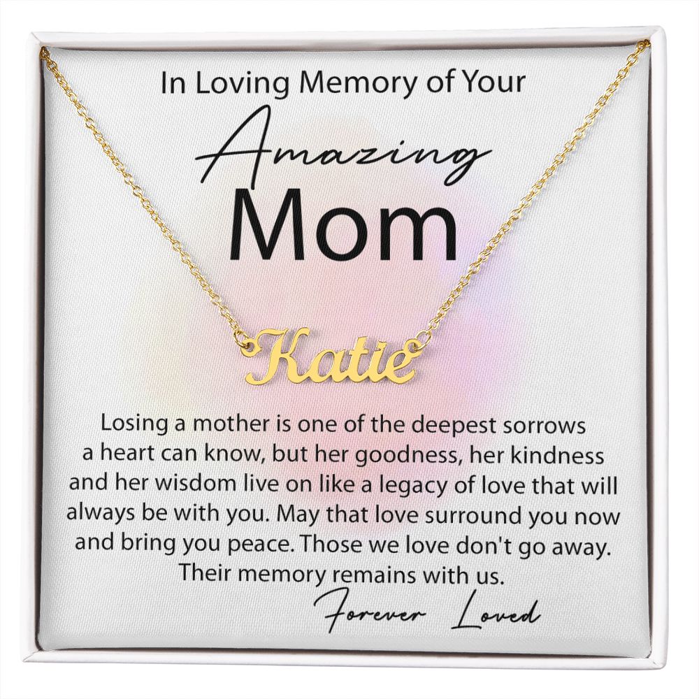 Loving Memory Mom custom name necklace