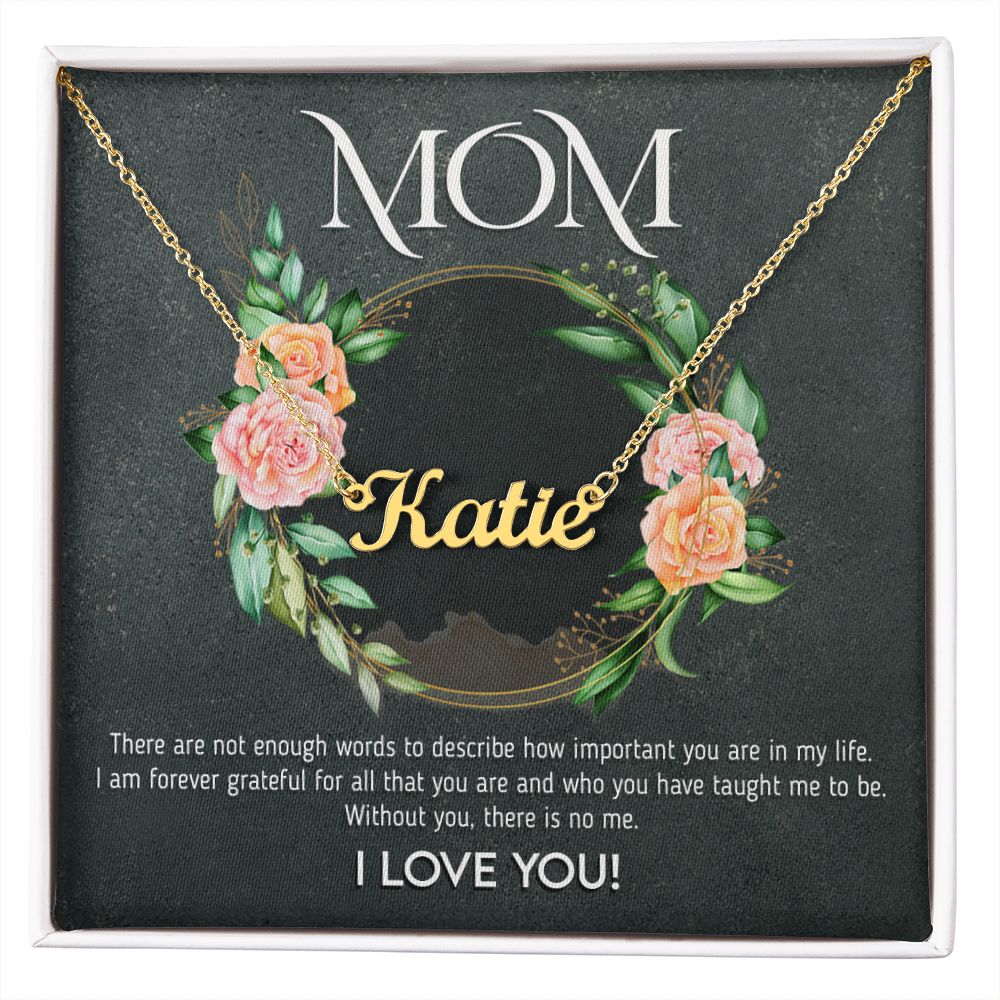 Mom - Not Enough Words custom name necklace