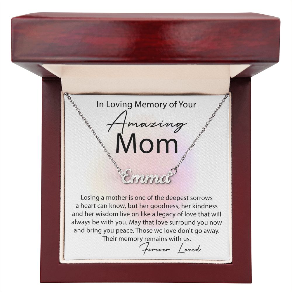 Loving Memory Mom custom name necklace