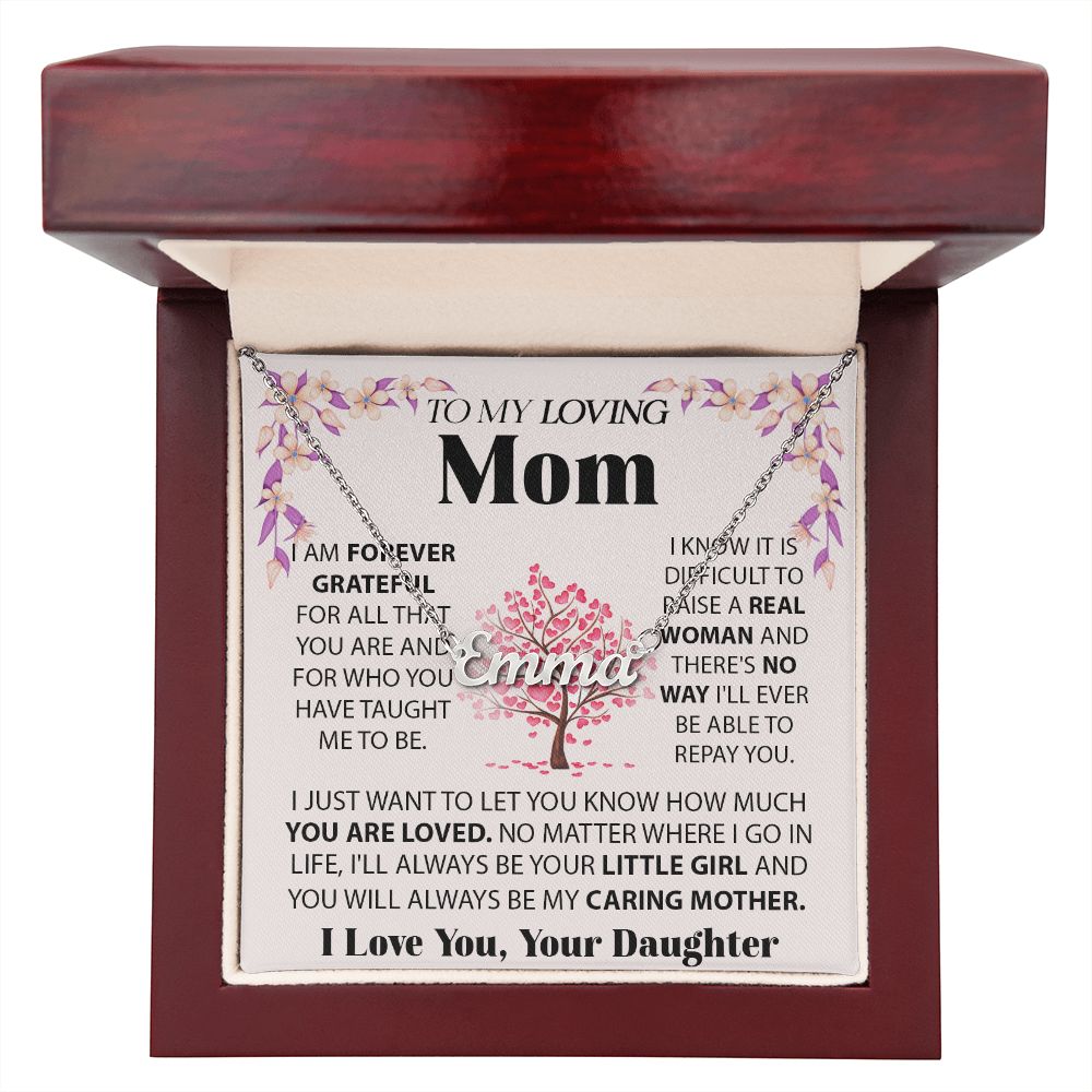 Loving Mom custom name necklace