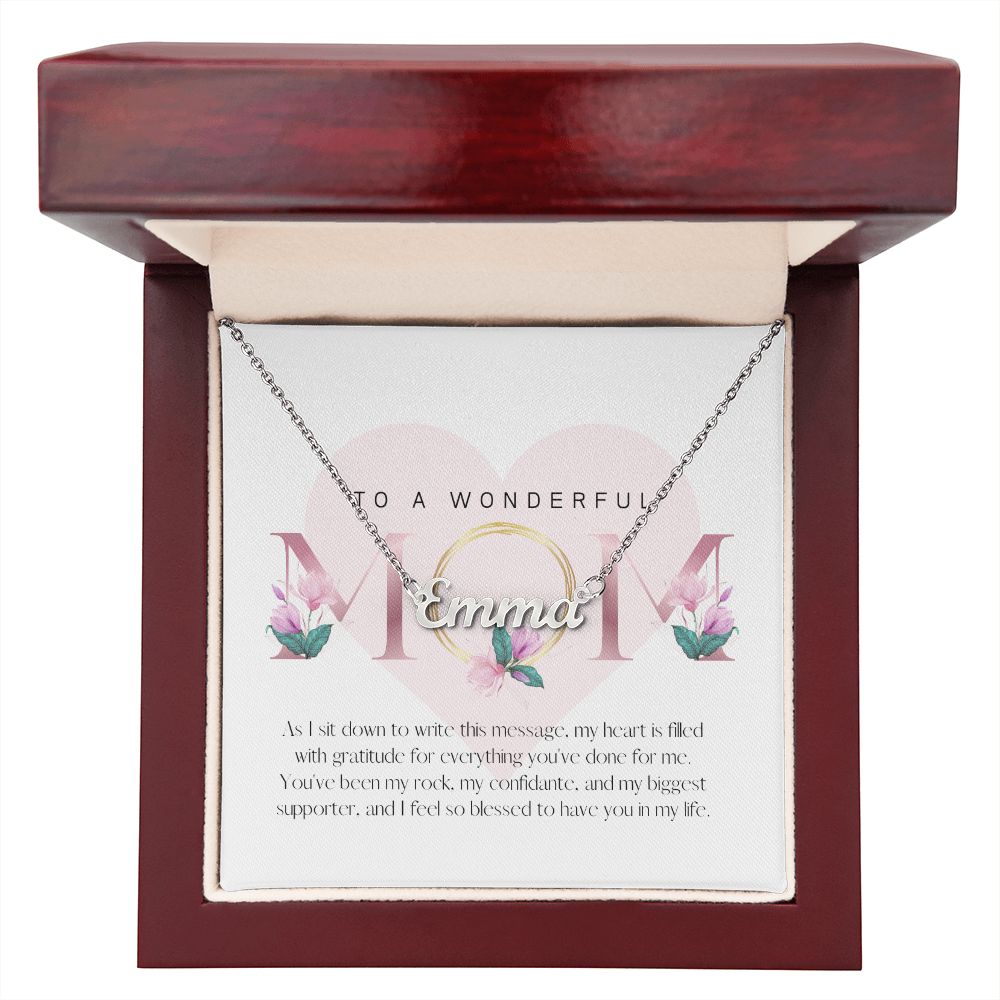 Elegant Pink Mother's Day Greeting (Card (Square)) (1000 × 1000 px) custom name necklace