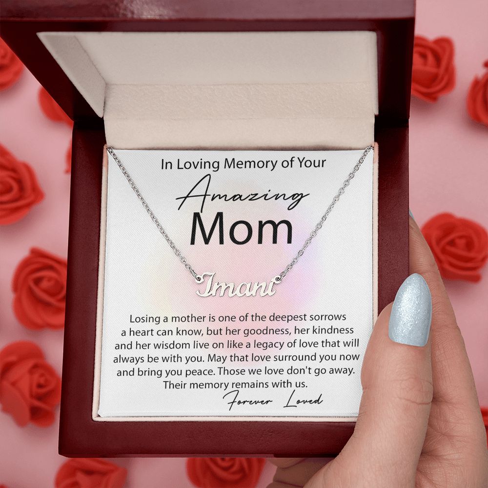 Loving Memory Mom custom name necklace