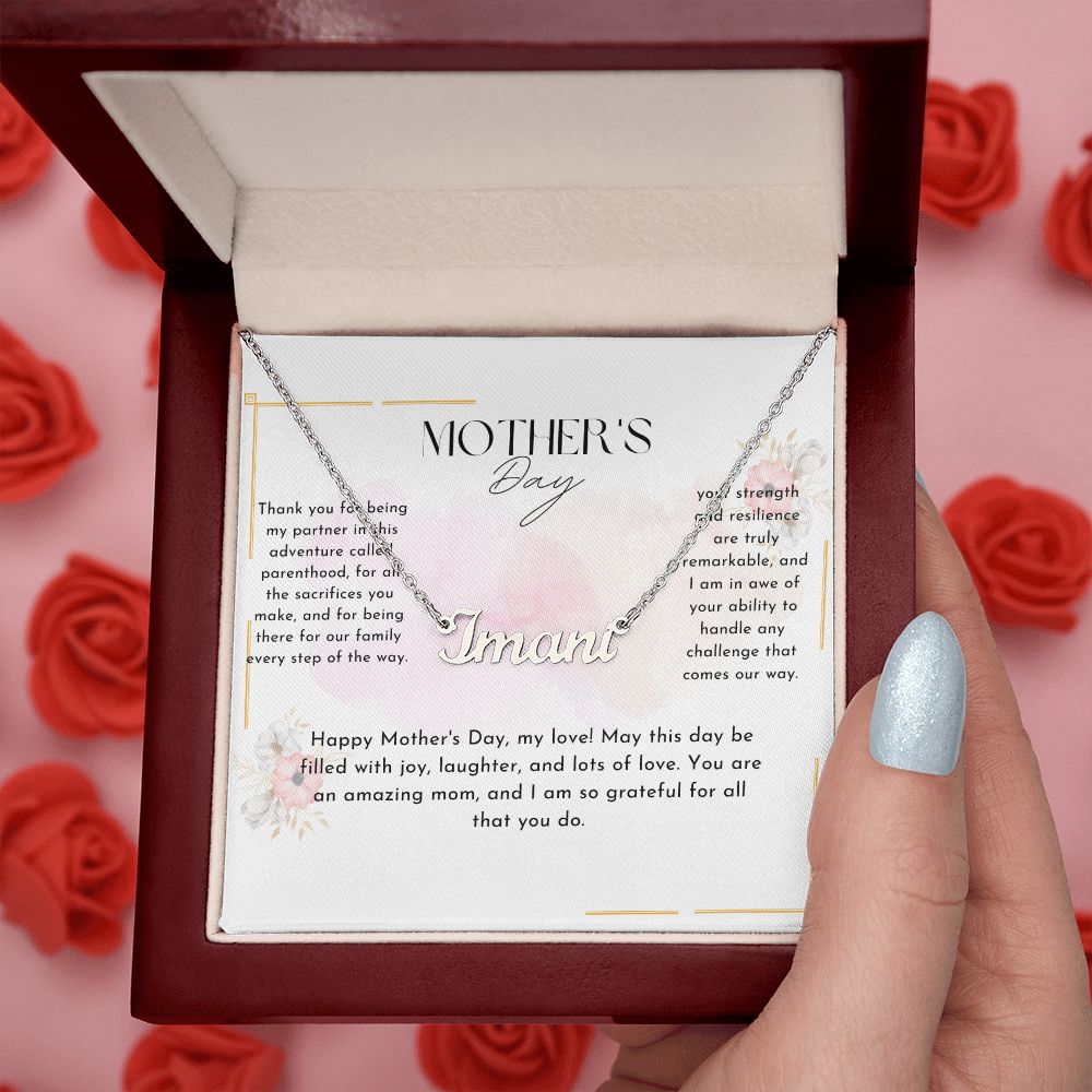 Pink Aesthetic Mother's Day (Card (Landscape)) (1000 × 1000 px) custom name necklace