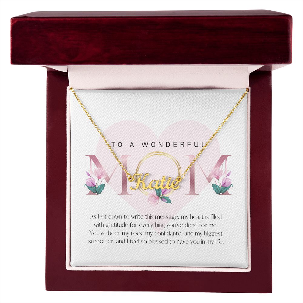 Elegant Pink Mother's Day Greeting (Card (Square)) (1000 × 1000 px) custom name necklace