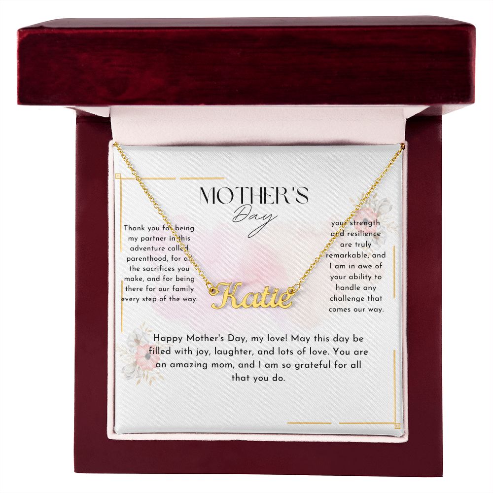 Pink Aesthetic Mother's Day (Card (Landscape)) (1000 × 1000 px) custom name necklace