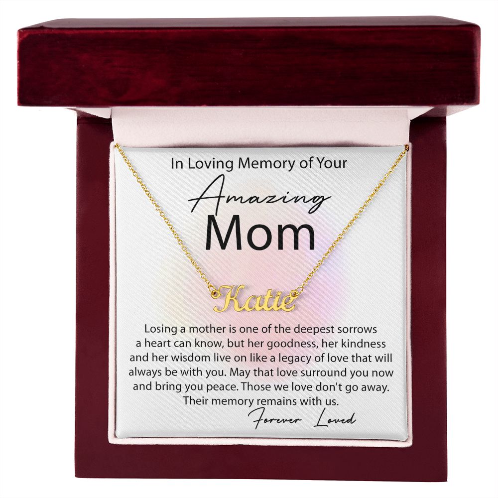 Loving Memory Mom custom name necklace