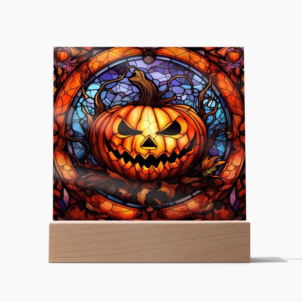 Halloween-Pumpkin Stained Glass-Acrylic Square