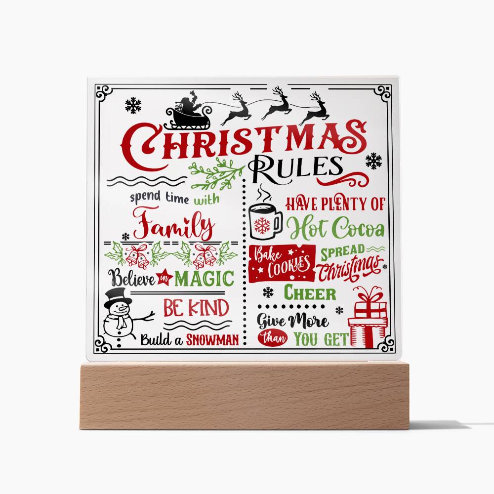 Christmas Rules-Acrylic Square