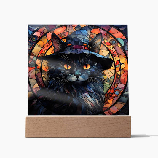 Halloween-Black Cat-Acrylic Square