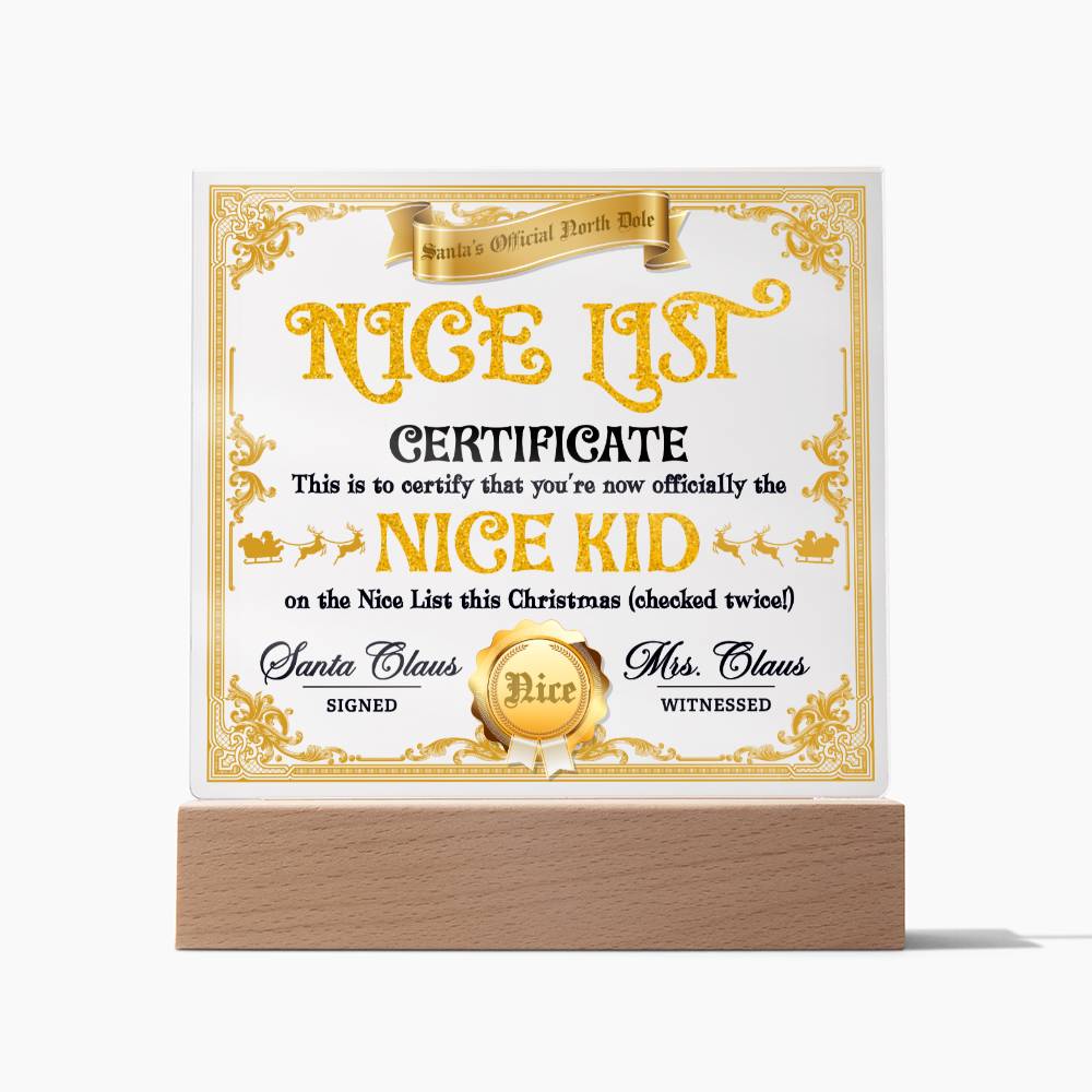 Christmas-Nice List Certificate