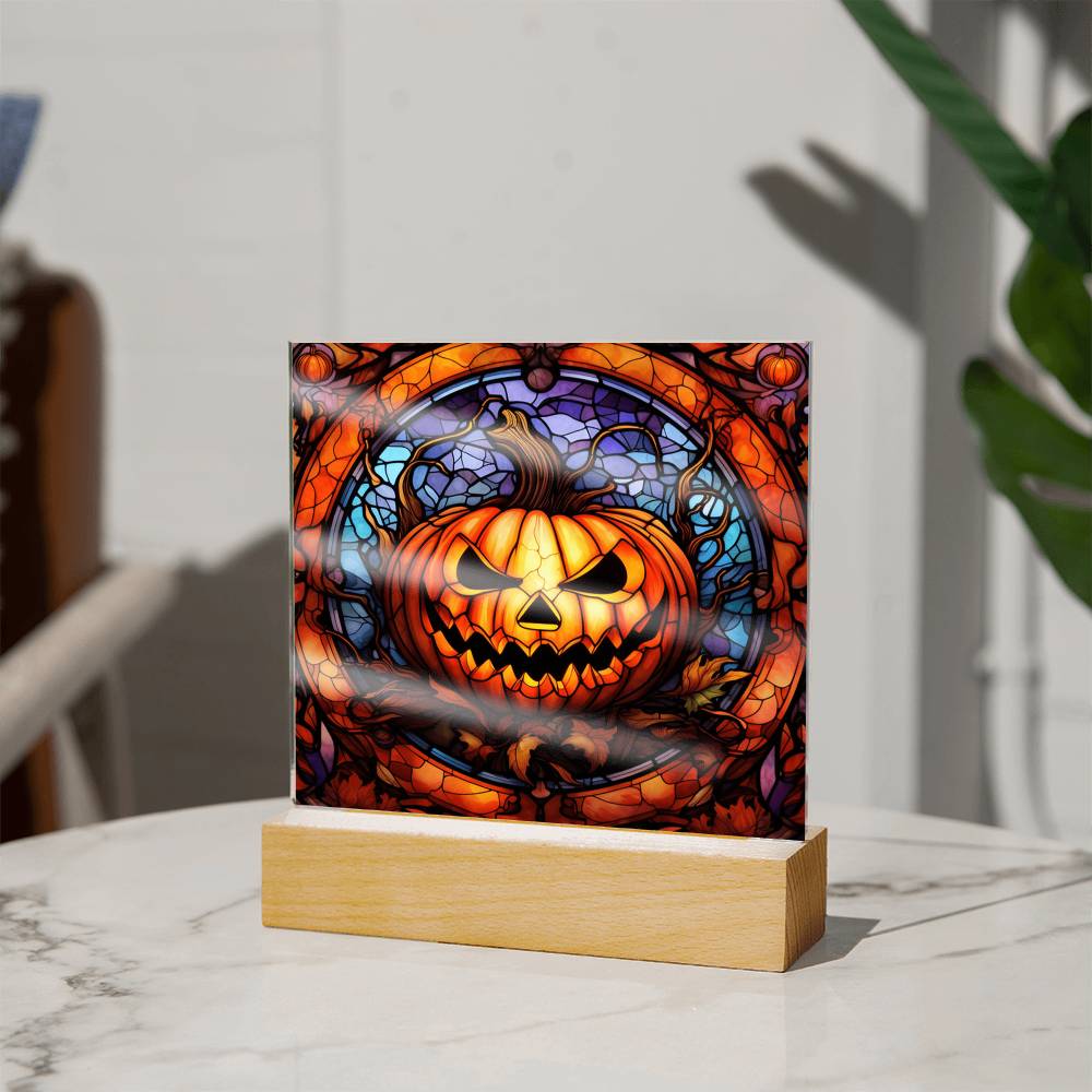 Halloween-Pumpkin Stained Glass-Acrylic Square