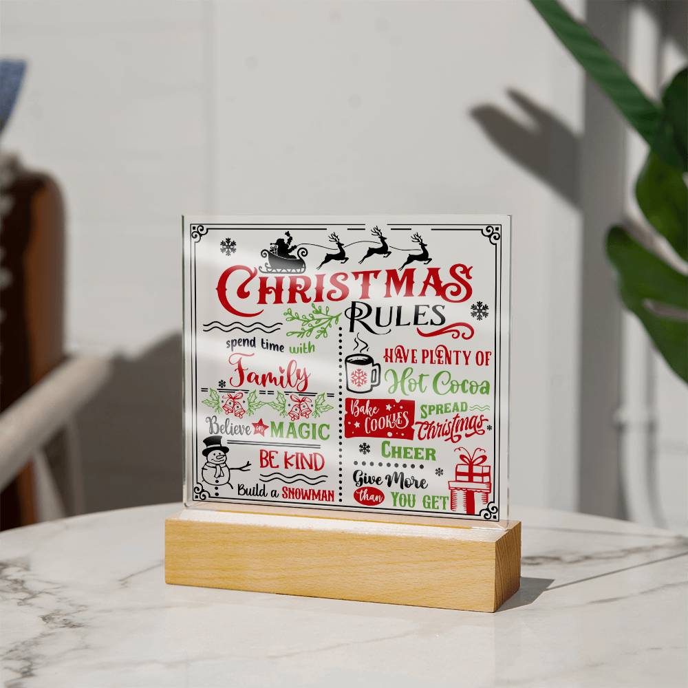 Christmas Rules-Acrylic Square