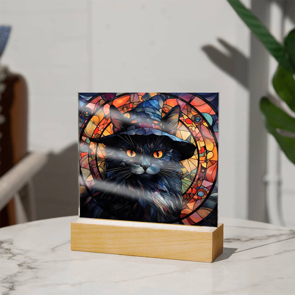 Halloween-Black Cat-Acrylic Square