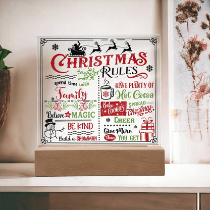 Christmas Rules-Acrylic Square