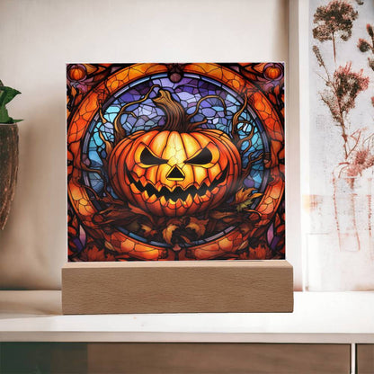 Halloween-Pumpkin Stained Glass-Acrylic Square