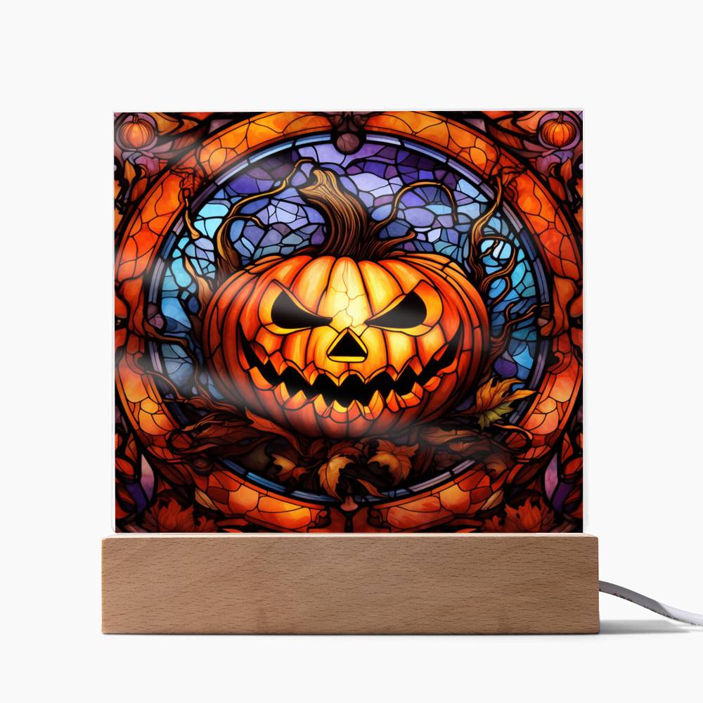 Halloween-Pumpkin Stained Glass-Acrylic Square