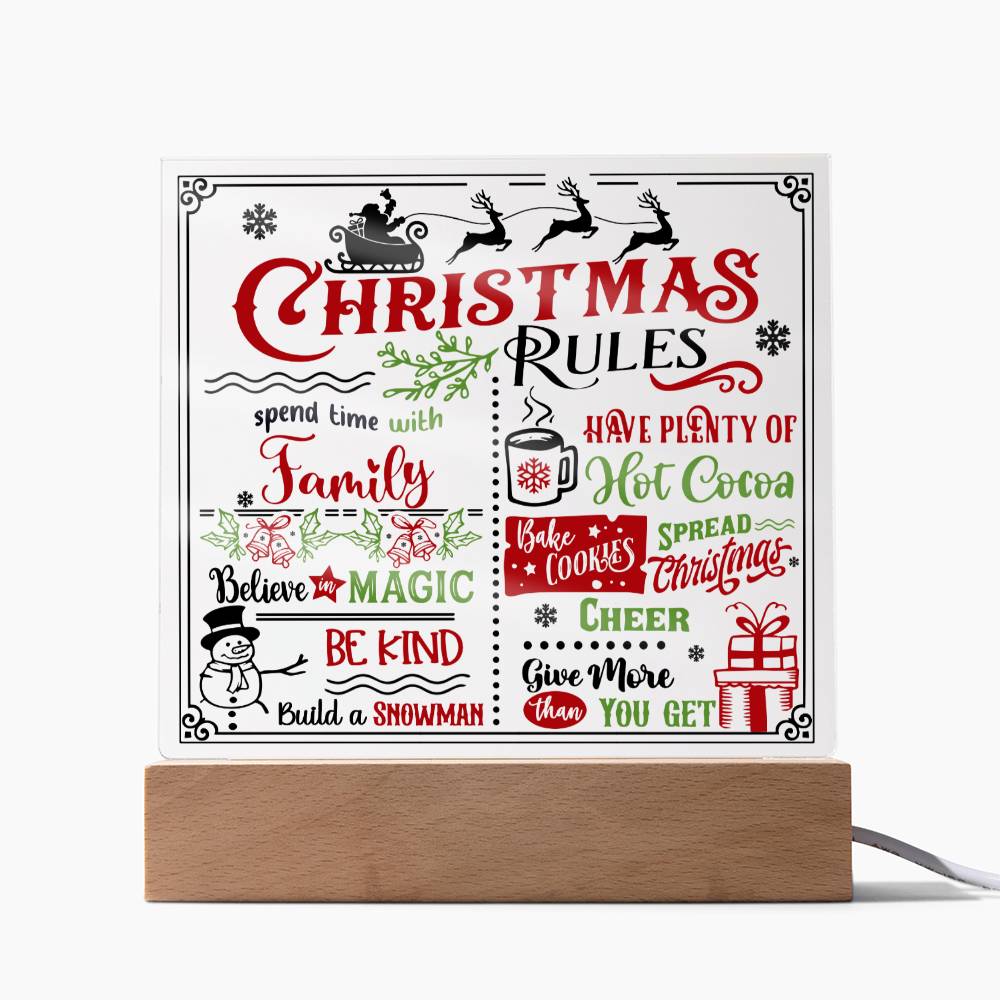 Christmas Rules-Acrylic Square