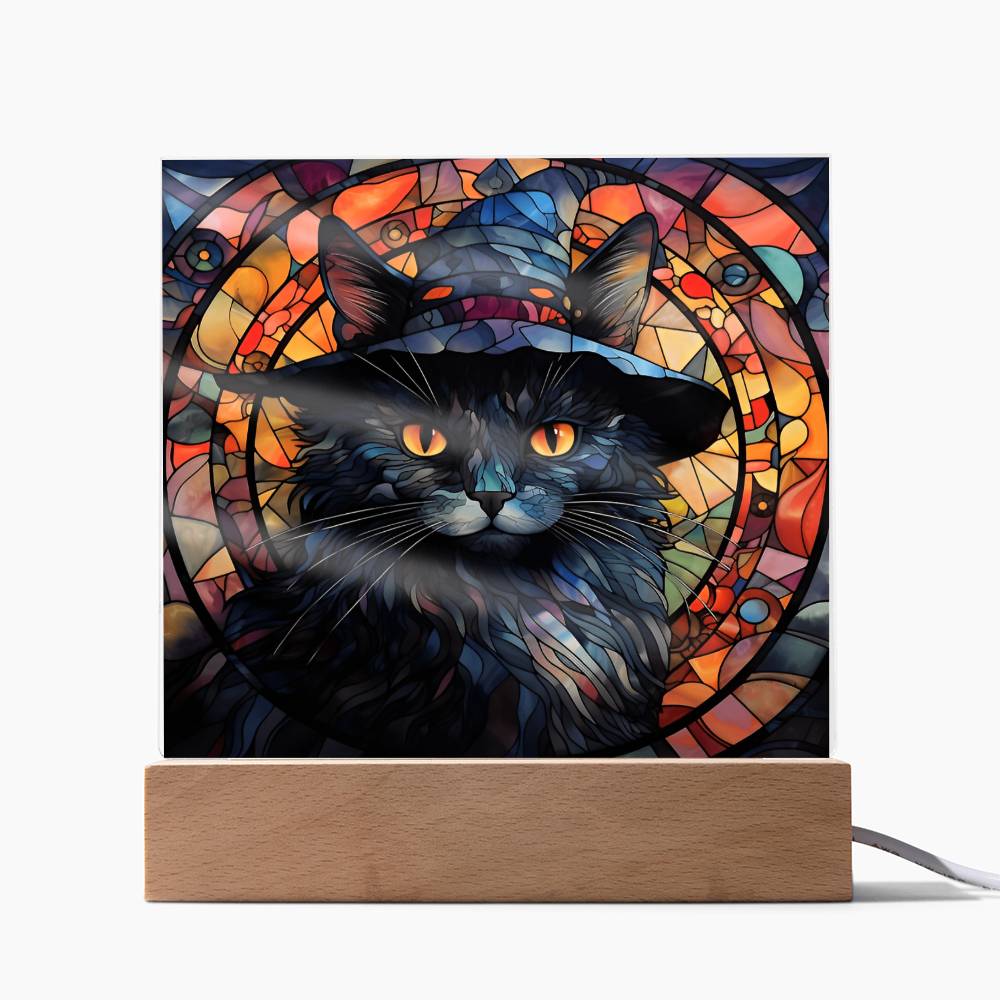 Halloween-Black Cat-Acrylic Square