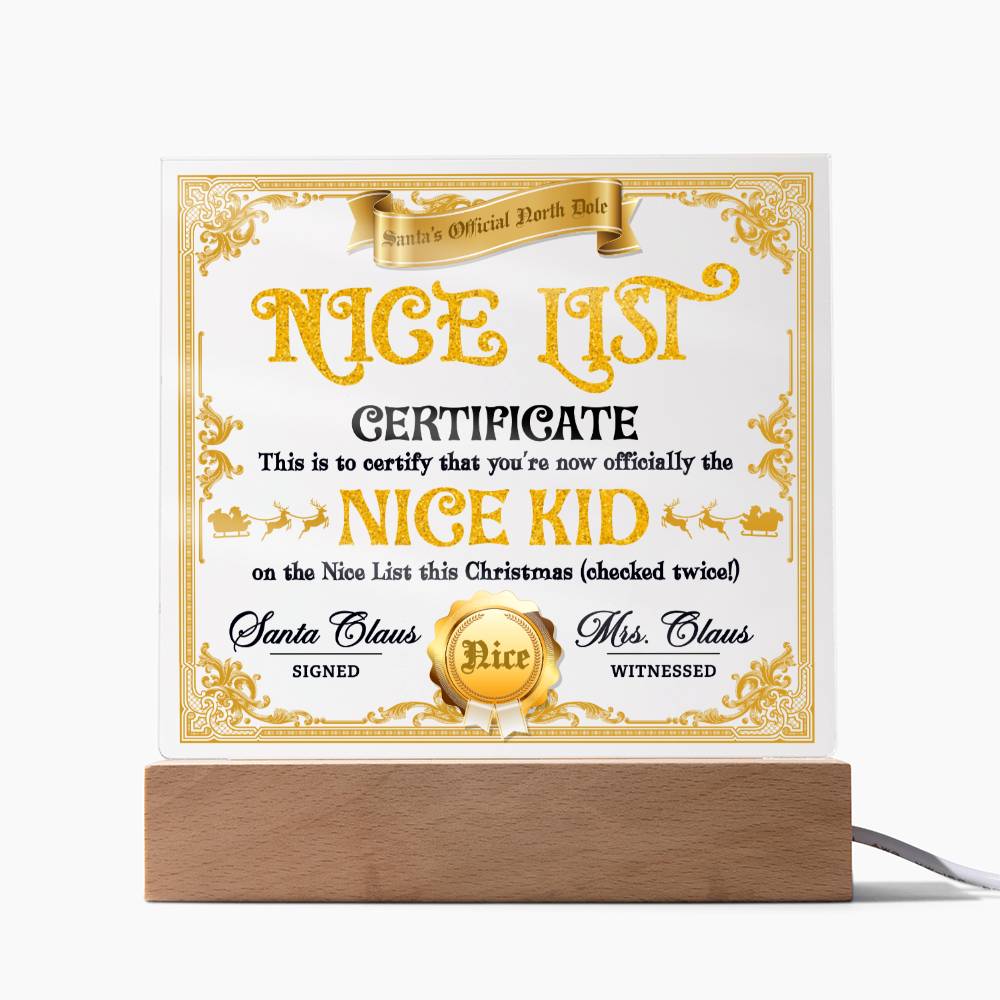 Christmas-Nice List Certificate