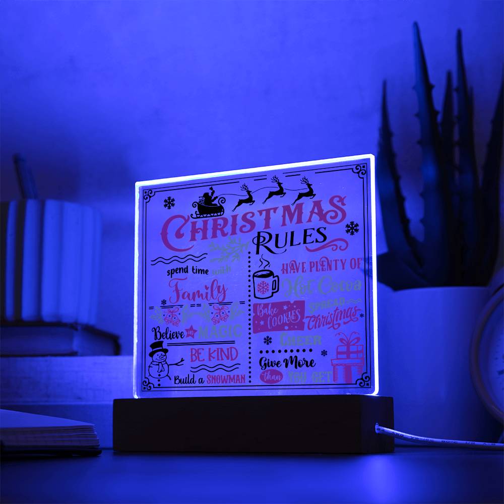 Christmas Rules-Acrylic Square