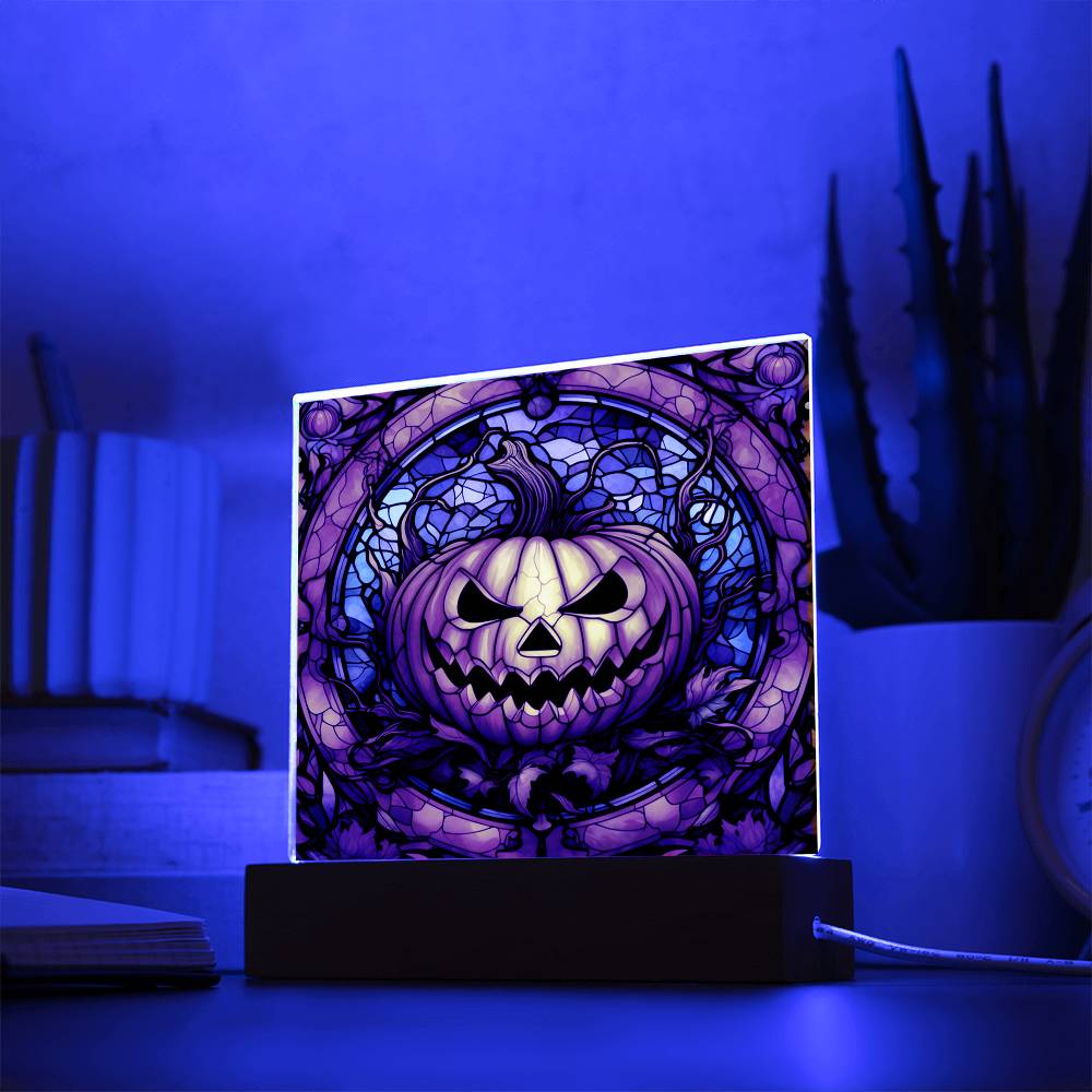 Halloween-Pumpkin Stained Glass-Acrylic Square