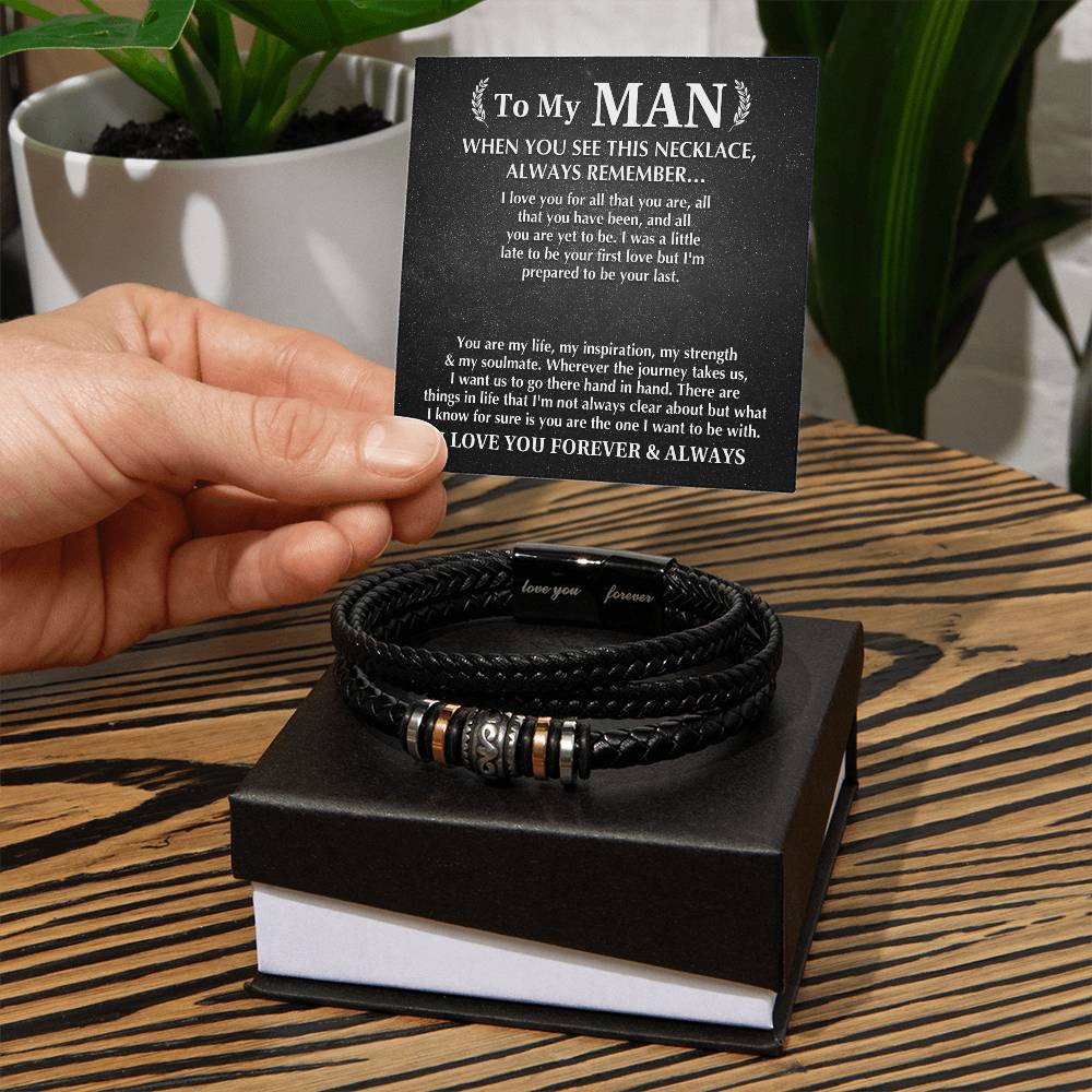 To My Man - Always Remember Love You Forever Bracelet