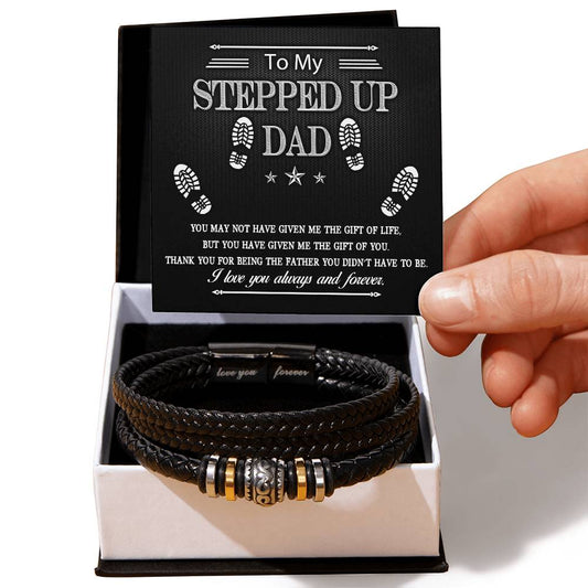 To My Stepped Up Dad Love You Forever Bracelet