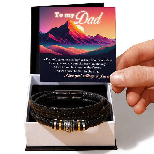 Father and Mountains Love You Forever Bracelet