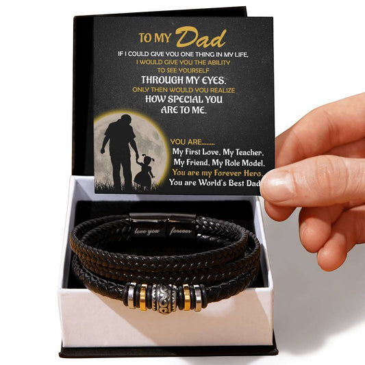 To My Dad - My Forever Hero - Daughter Love You Forever Bracelet