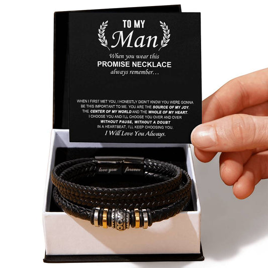 To My Man - Promise Necklace Love You Forever Bracelet