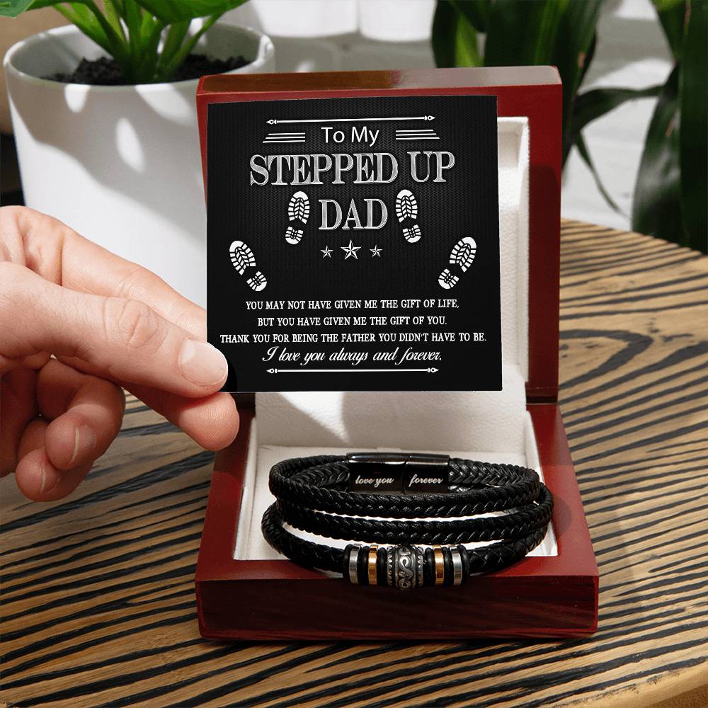 To My Stepped Up Dad Love You Forever Bracelet