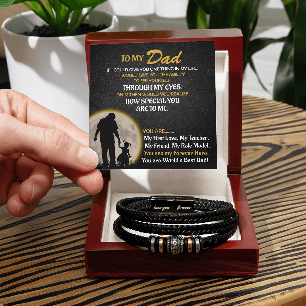 To My Dad - My Forever Hero - Daughter Love You Forever Bracelet