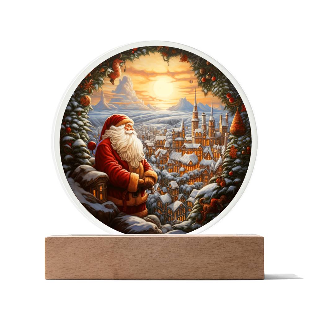 Santa And Town-Acrylic Circle Acrylic Circle