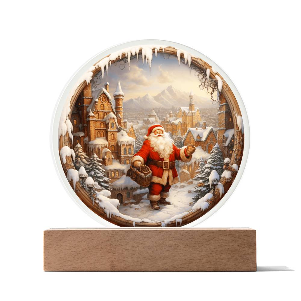 Santa Claus Comes To Town-Acrylic Circle Acrylic Circle