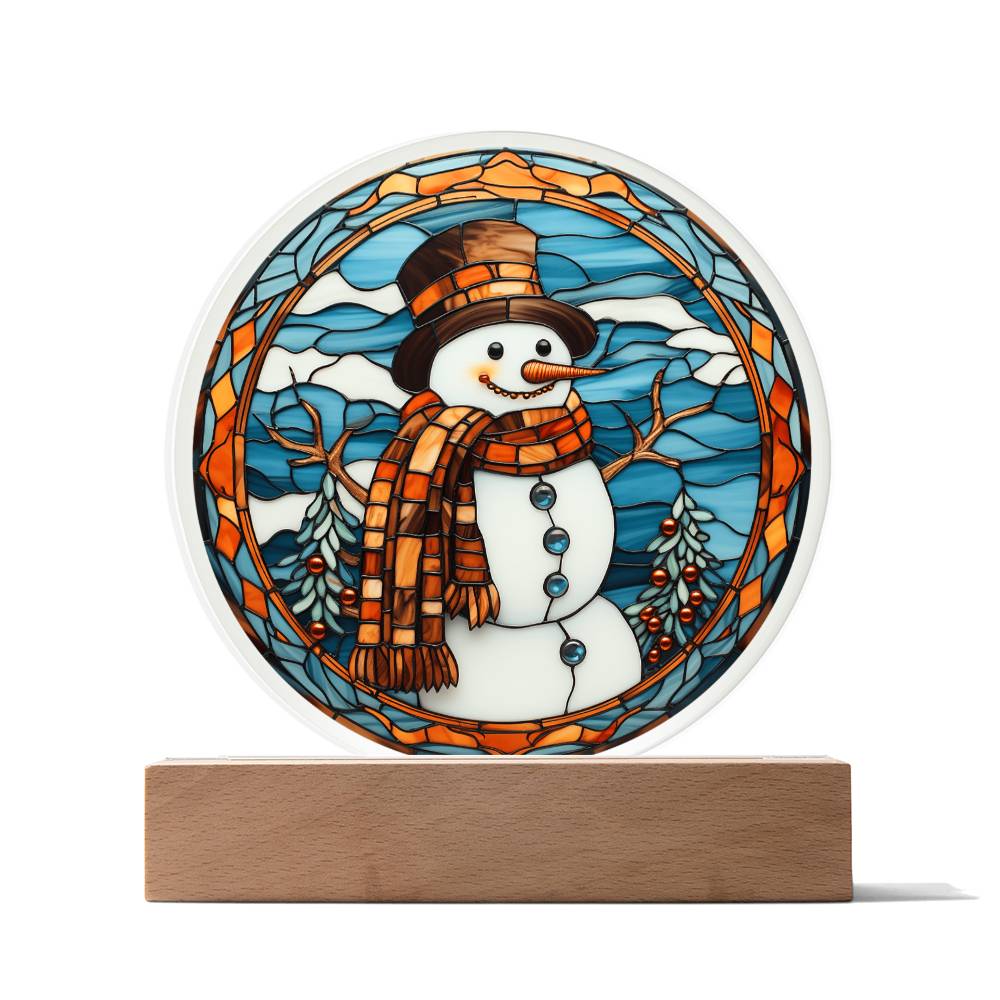 Stained Glass Snowman