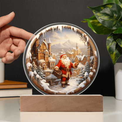 Santa Claus Comes To Town-Acrylic Circle Acrylic Circle