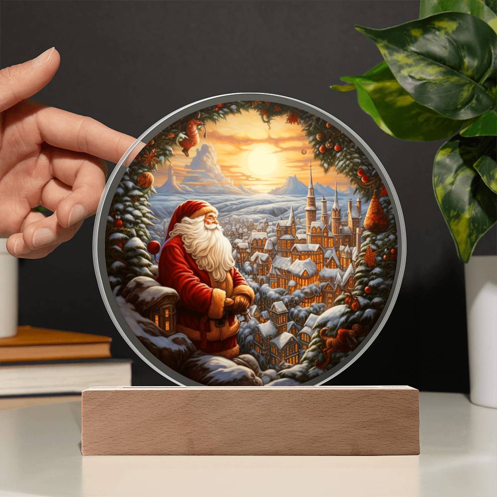 Santa And Town-Acrylic Circle Acrylic Circle