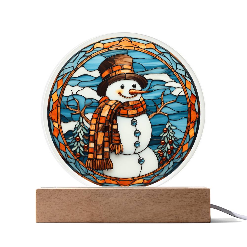 Stained Glass Snowman