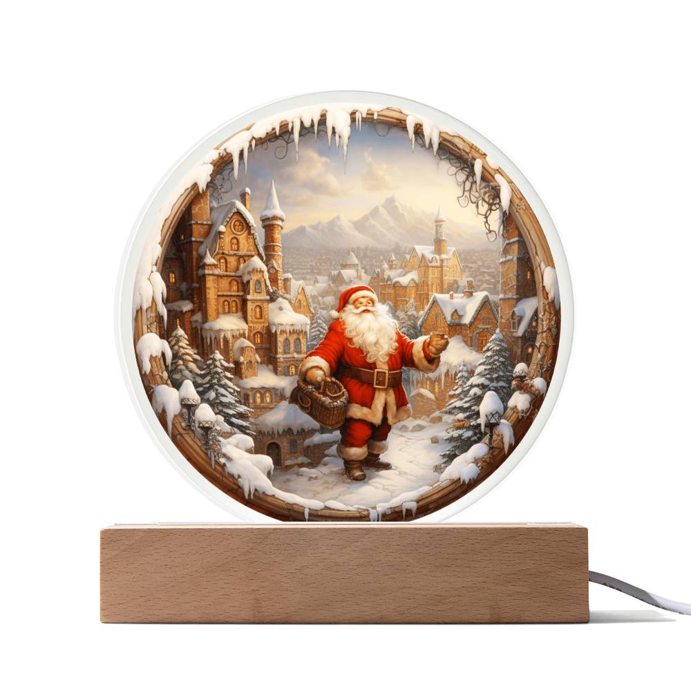 Santa Claus Comes To Town-Acrylic Circle Acrylic Circle