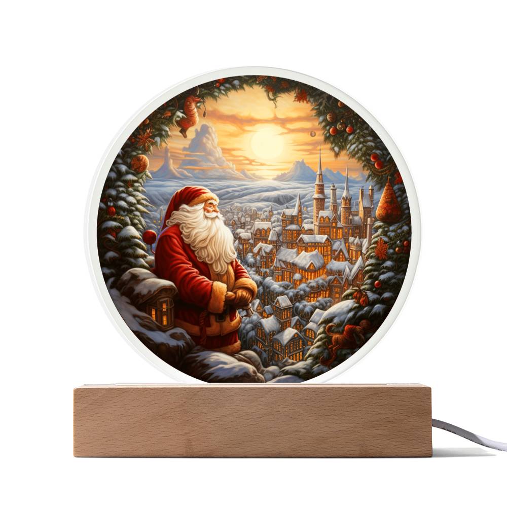 Santa And Town-Acrylic Circle Acrylic Circle