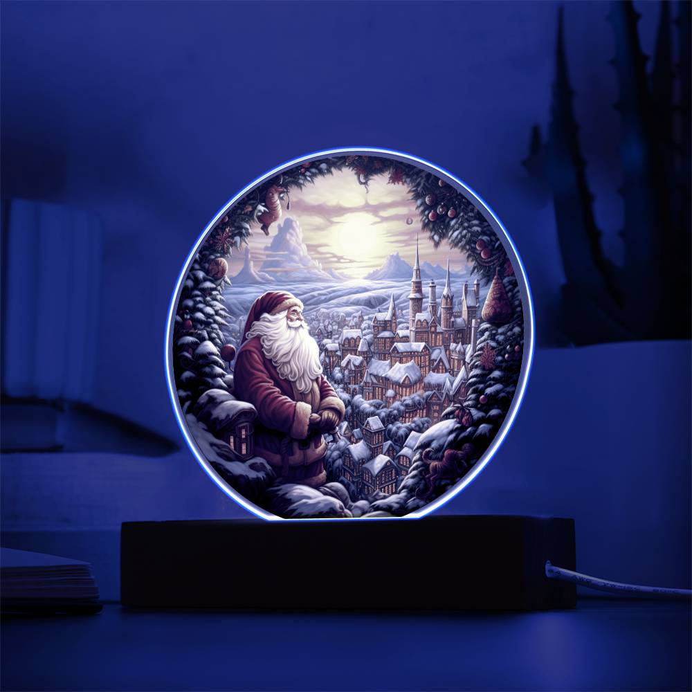 Santa And Town-Acrylic Circle Acrylic Circle