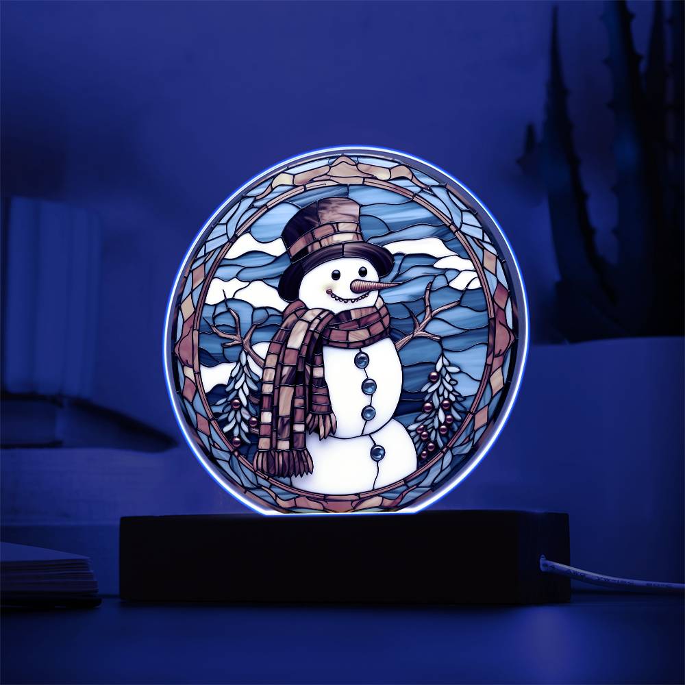 Stained Glass Snowman