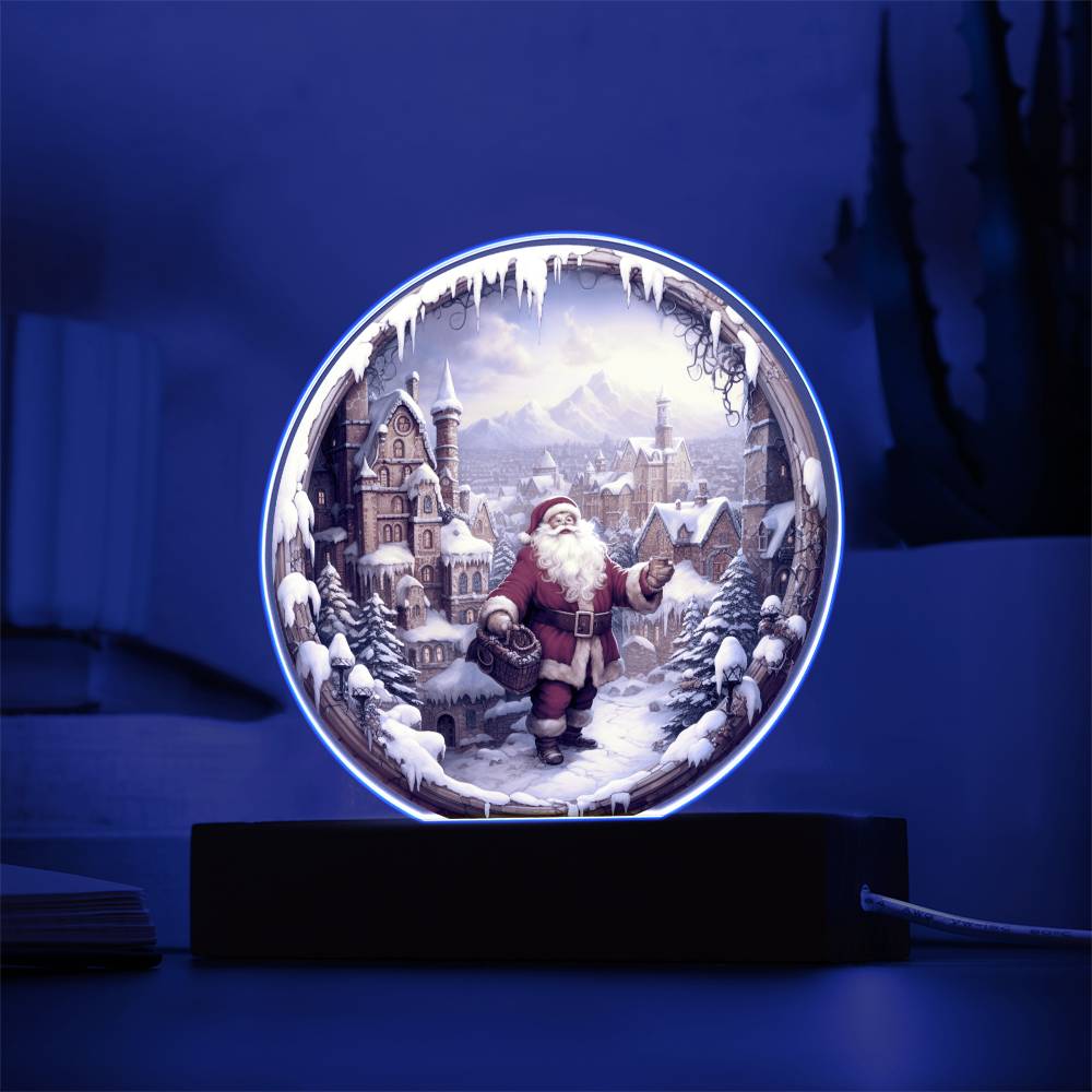 Santa Claus Comes To Town-Acrylic Circle Acrylic Circle