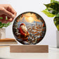Santa And Town-Acrylic Circle Acrylic Circle